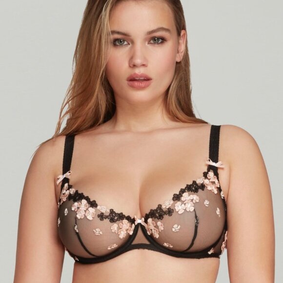 New without tags -  Agent Provocateur Bethanie Black Peach Bra (size 32C) - Picture 2 of 5
